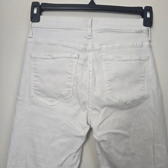 MOTHER The Insider Crop Step Fray Size 26 Fairest of Them All White Denim Jeans - Picture 9 of 12
